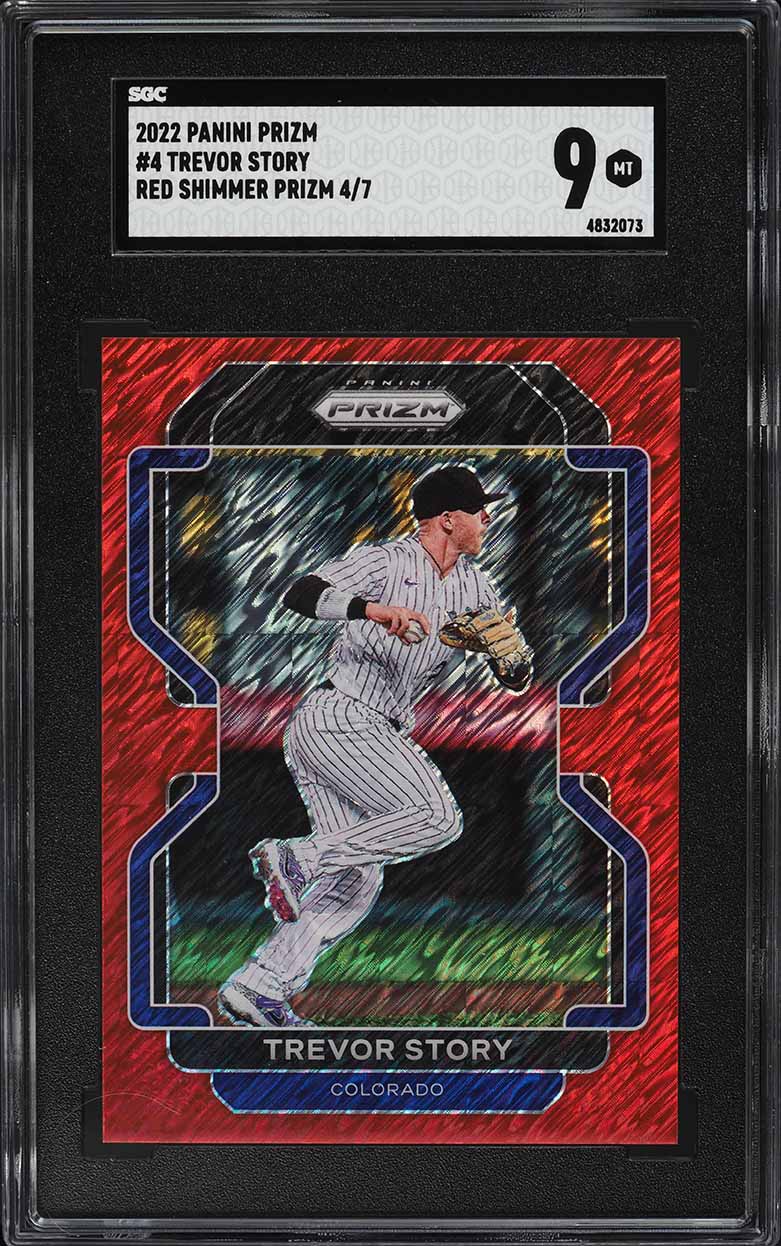 2022 Panini Prizm Red Shimmer Trevor Story /7 #4 SGC 9 MINT
