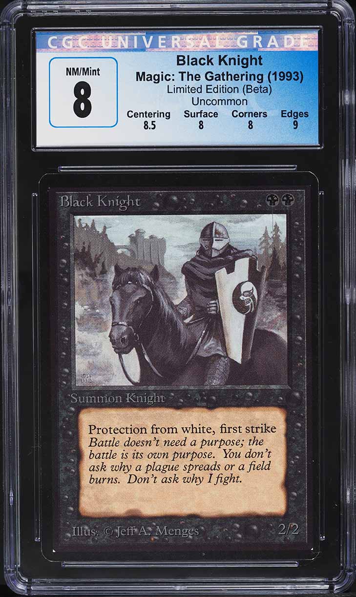 1993 Magic The Gathering MTG Beta Black Knight CGC 9.5 GEM MINT on