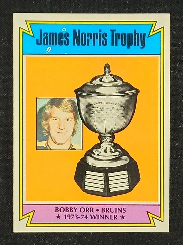 1974 Topps Hockey Bobby Orr NORRIS TROPHY #248 MBA AUTH