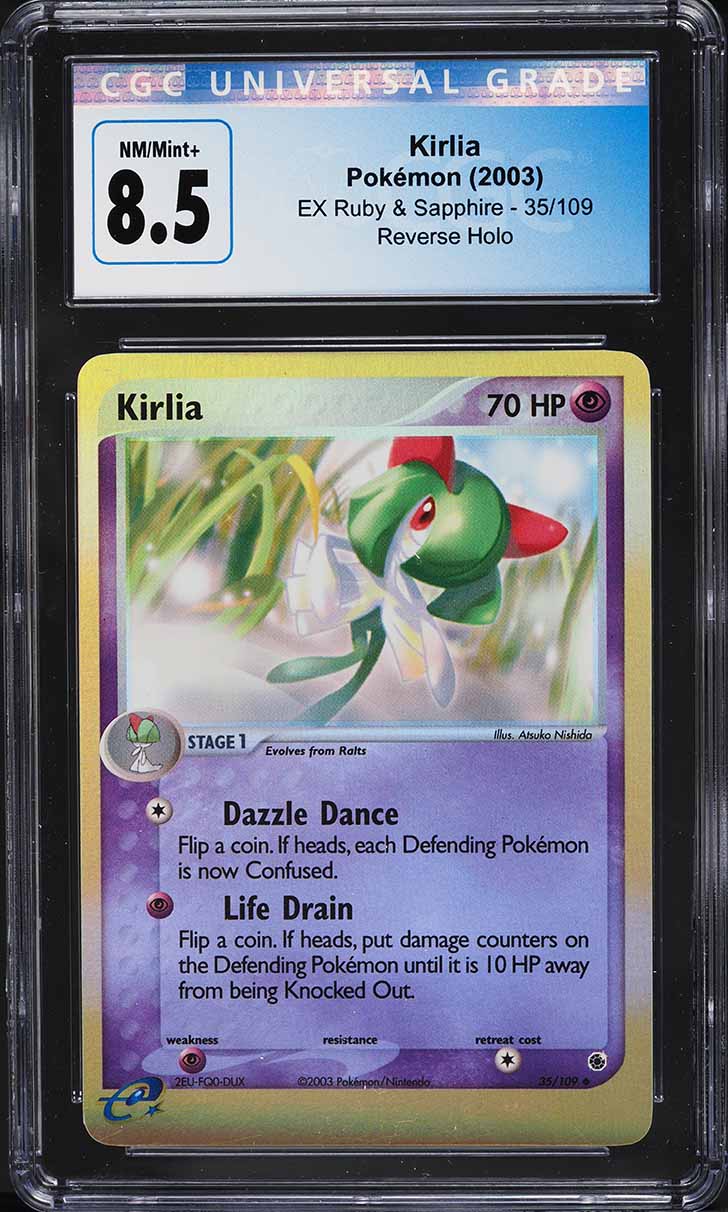 2003 Pokemon EX Ruby & Sapphire Reverse Holo Kirlia #35 CGC 8.5 NM-MT+