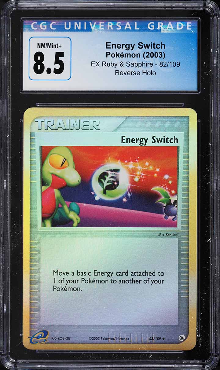 2003 Pokemon EX Ruby & Sapphire Reverse Holo Energy Switch #82 CGC 8.5 NM-MT+