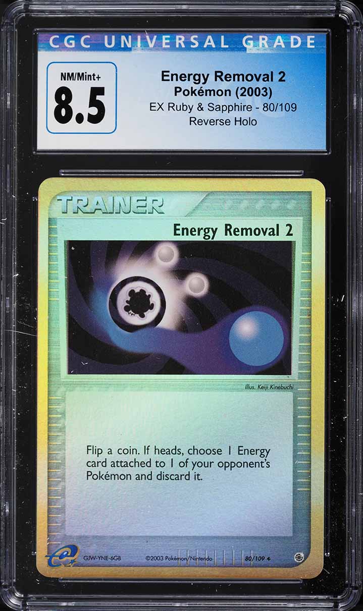 2003 Pokemon EX Ruby & Sapphire Reverse Holo Energy Removal 2 #80 CGC 8.5 NM-MT+