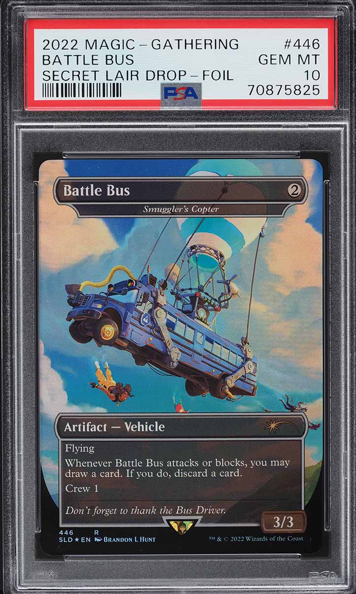 2022 Magic The Gathering MTG Secret Lair Drop Foil Battle Bus #446 PSA 10 GEM on Fanatics Collect 2022 Magic The Gathering MTG Secret Lair Drop Foil Battle Bus #446 PSA 10 GEM on Fanatics Collect