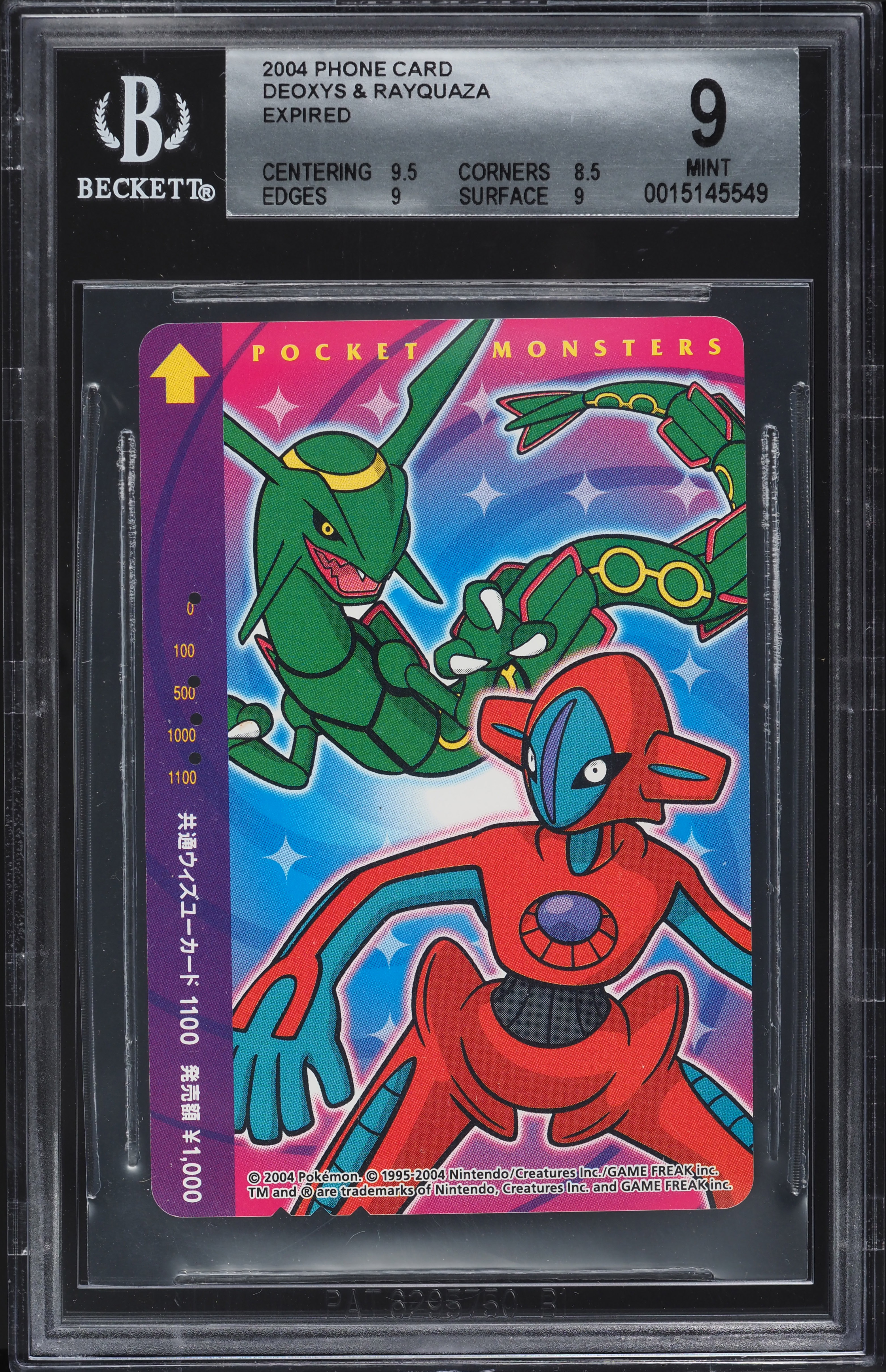 2004 Pokemon Phone Card Deoxys & Rayquaza BGS 9 MINT on Fanatics