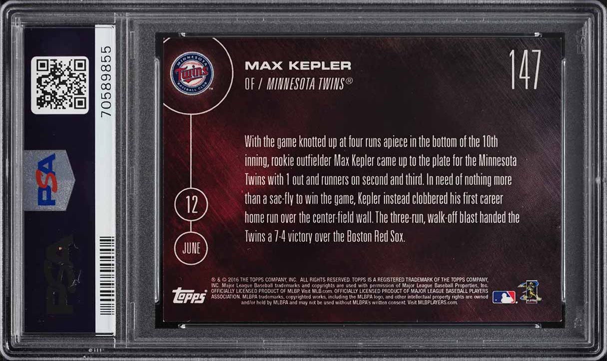 2016 Topps Now Max Kepler ROOKIE #147 PSA 9 MINT