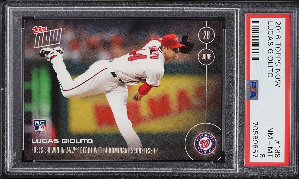 2016 Topps Now Lucas Giolito ROOKIE #188 PSA 8 NM-MT