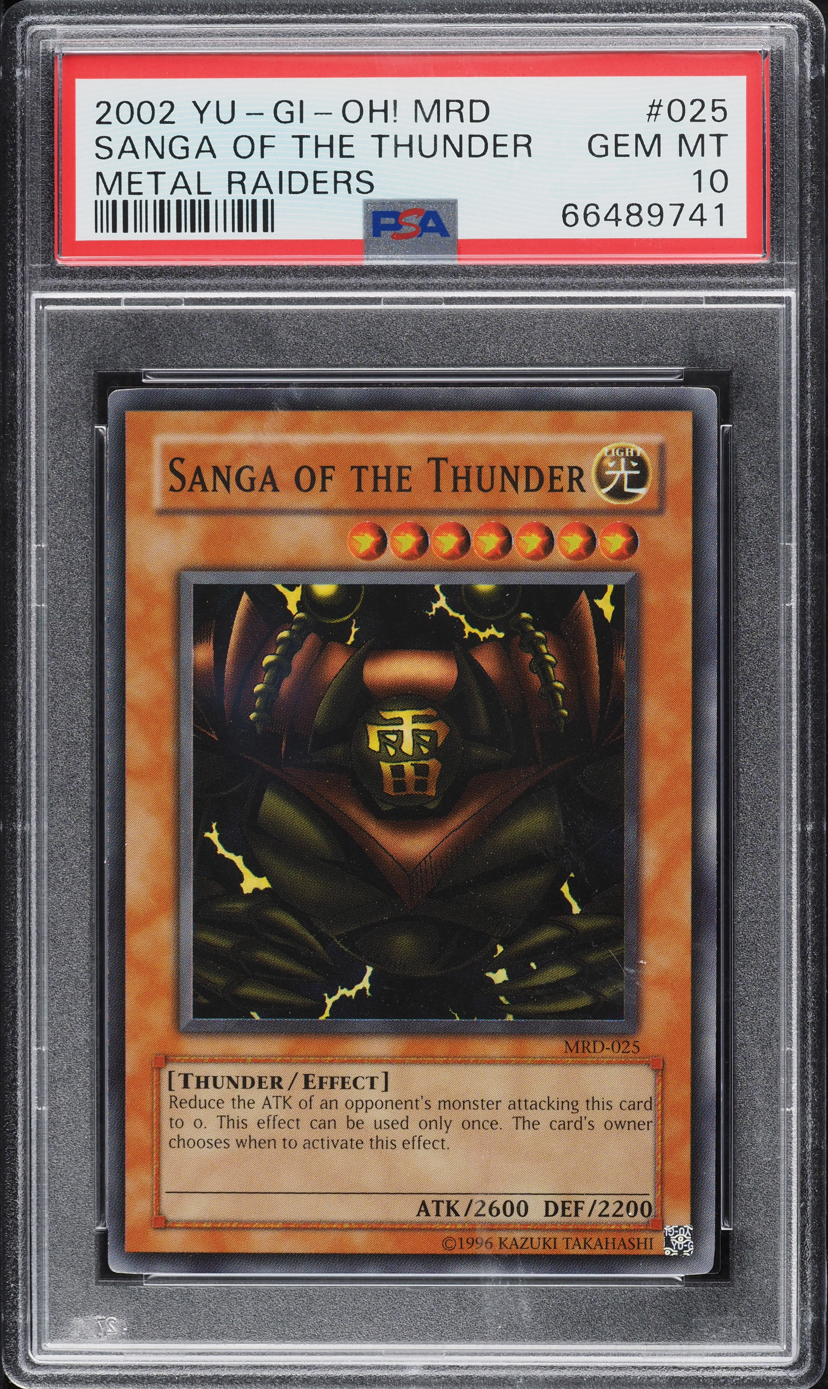 2002 Yu-Gi-Oh! Metal Raiders Sanga Of the Thunder #MRD-025 PSA 10