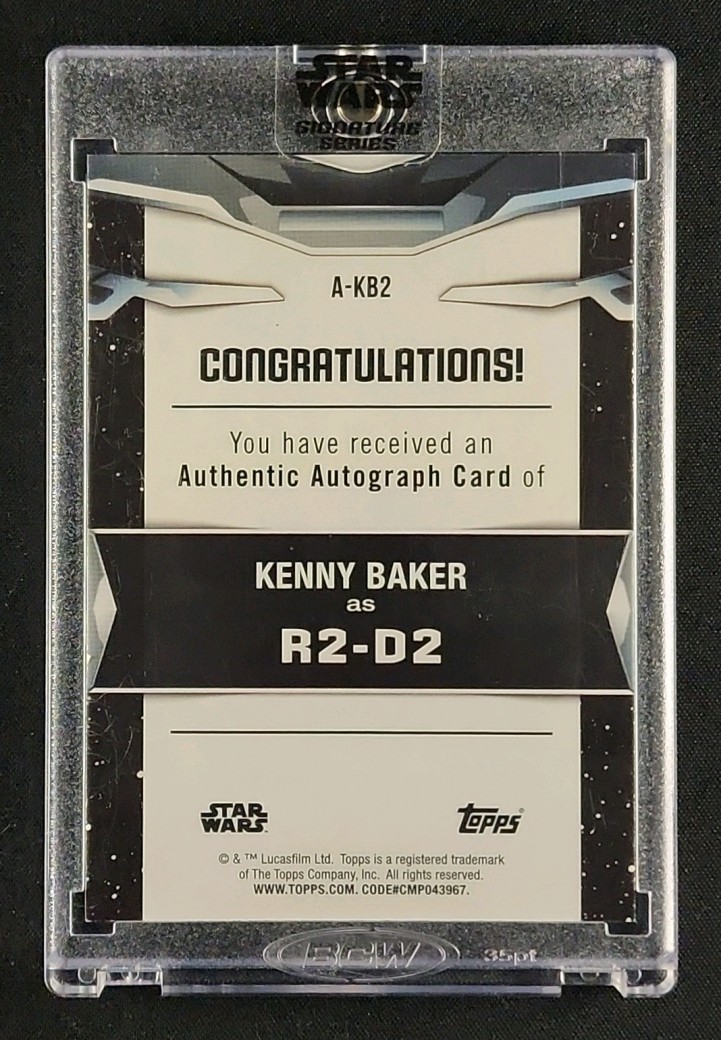 2021 Topps Star Wars Signature Series Black Kenny Baker R2-D2 AUTO 1/5 MBA AUTH