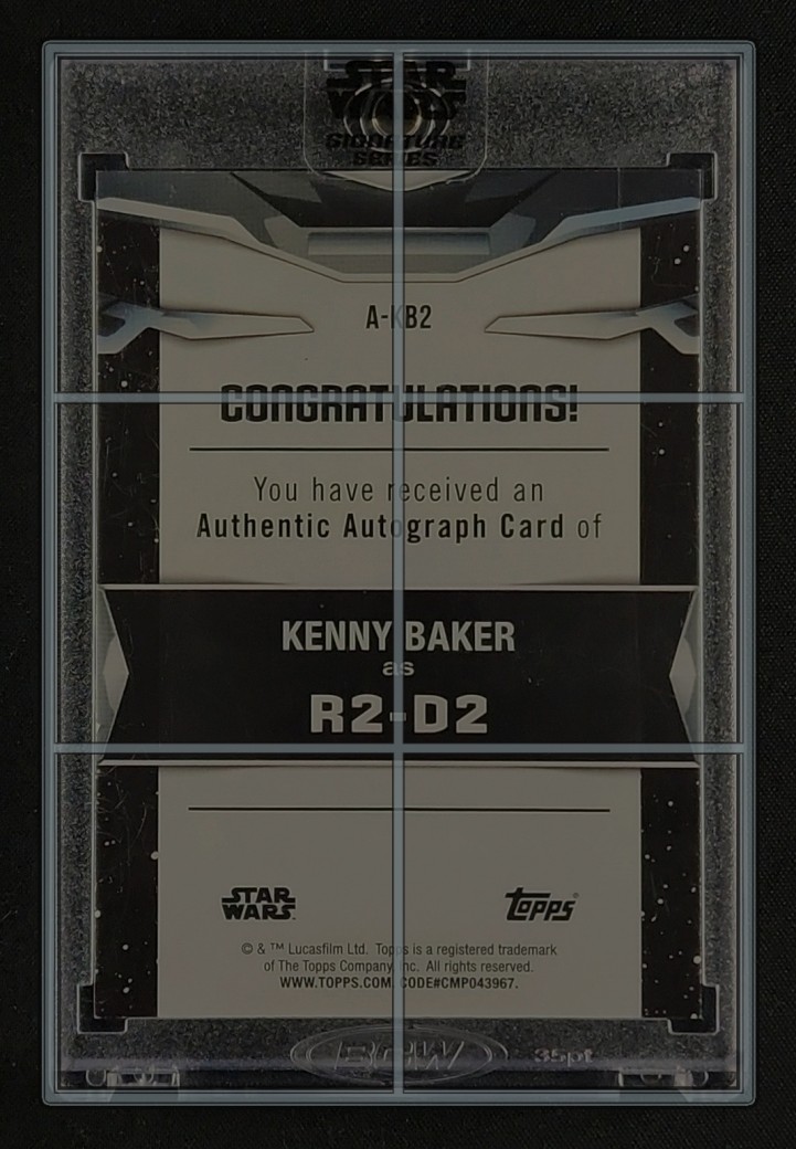 2021 Topps Star Wars Signature Series Black Kenny Baker R2-D2 AUTO 1/5 MBA AUTH