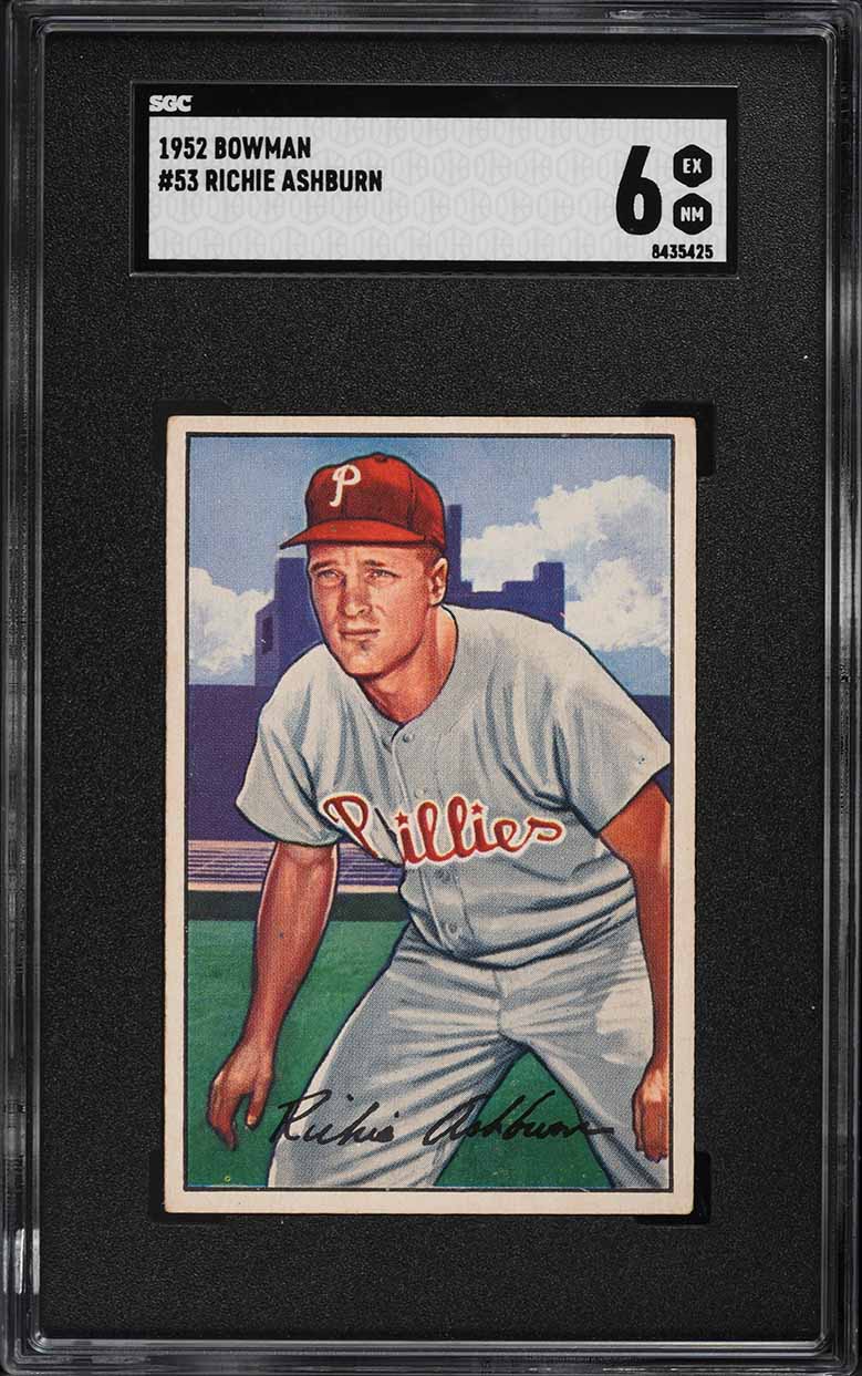 1952 Bowman Richie Ashburn #53 SGC 6 EXMT