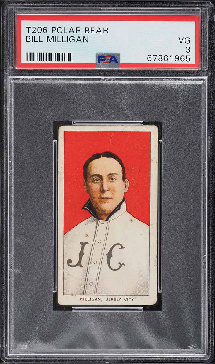 1909-11 T206 Bill Milligan POLAR BEAR PSA 3 VG