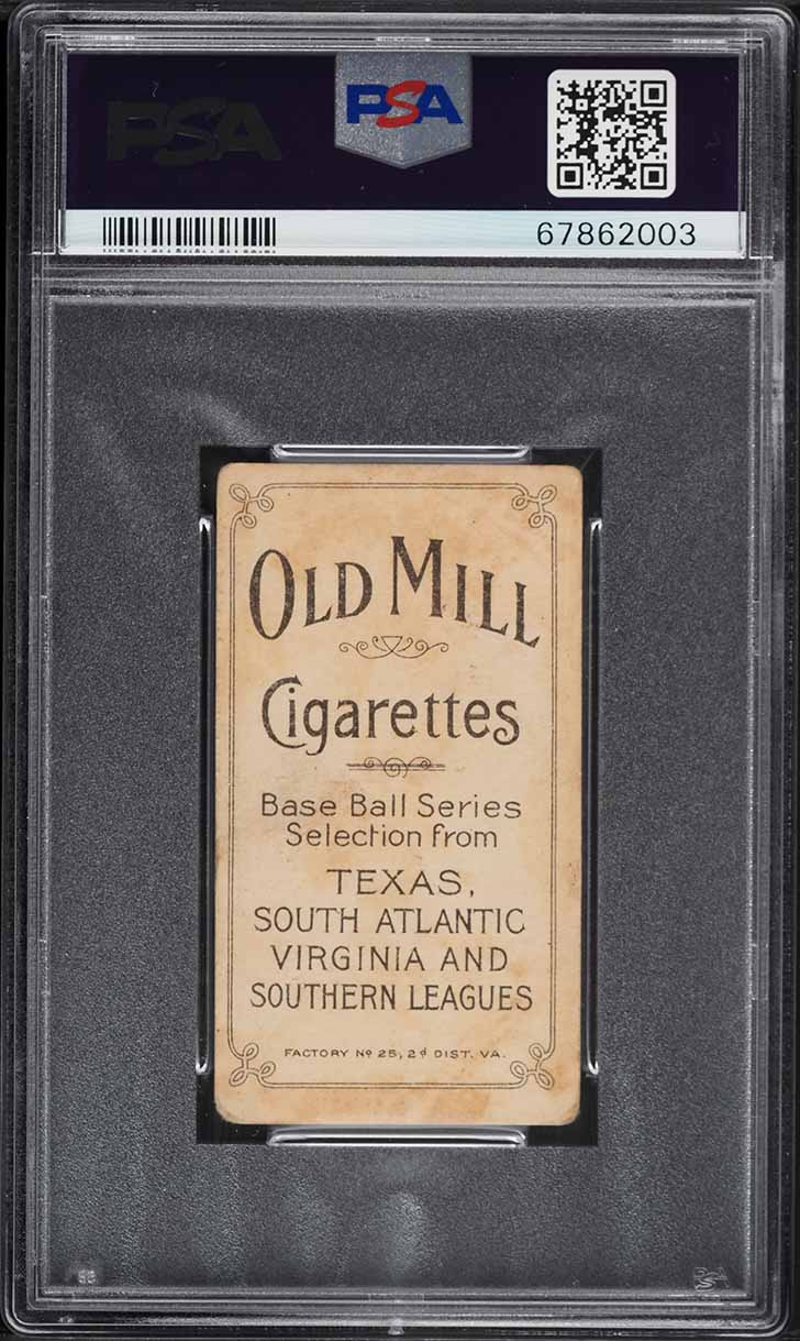 1909-11 T206 Dutch Revelle SOUTHERN LEAGUER, OLD MILL PSA 2 GD