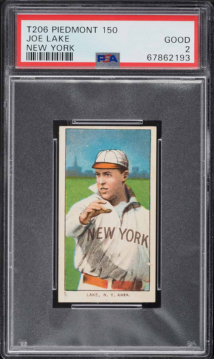 1909-11 T206 Joe Lake NEW YORK PSA 2 GD