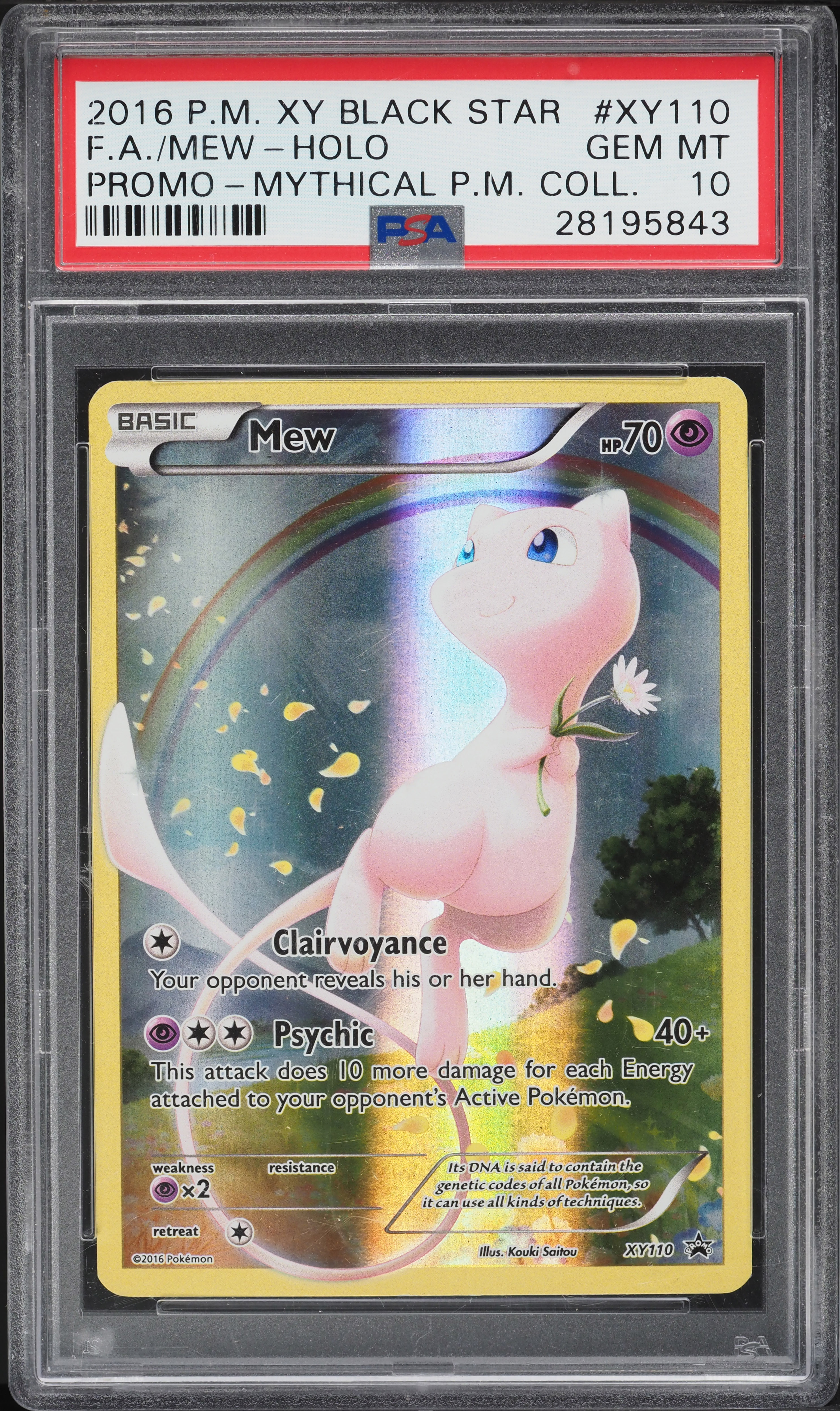 2016 Pokemon XY Black Star Promo Mythical Full Art Mew #XY110 PSA