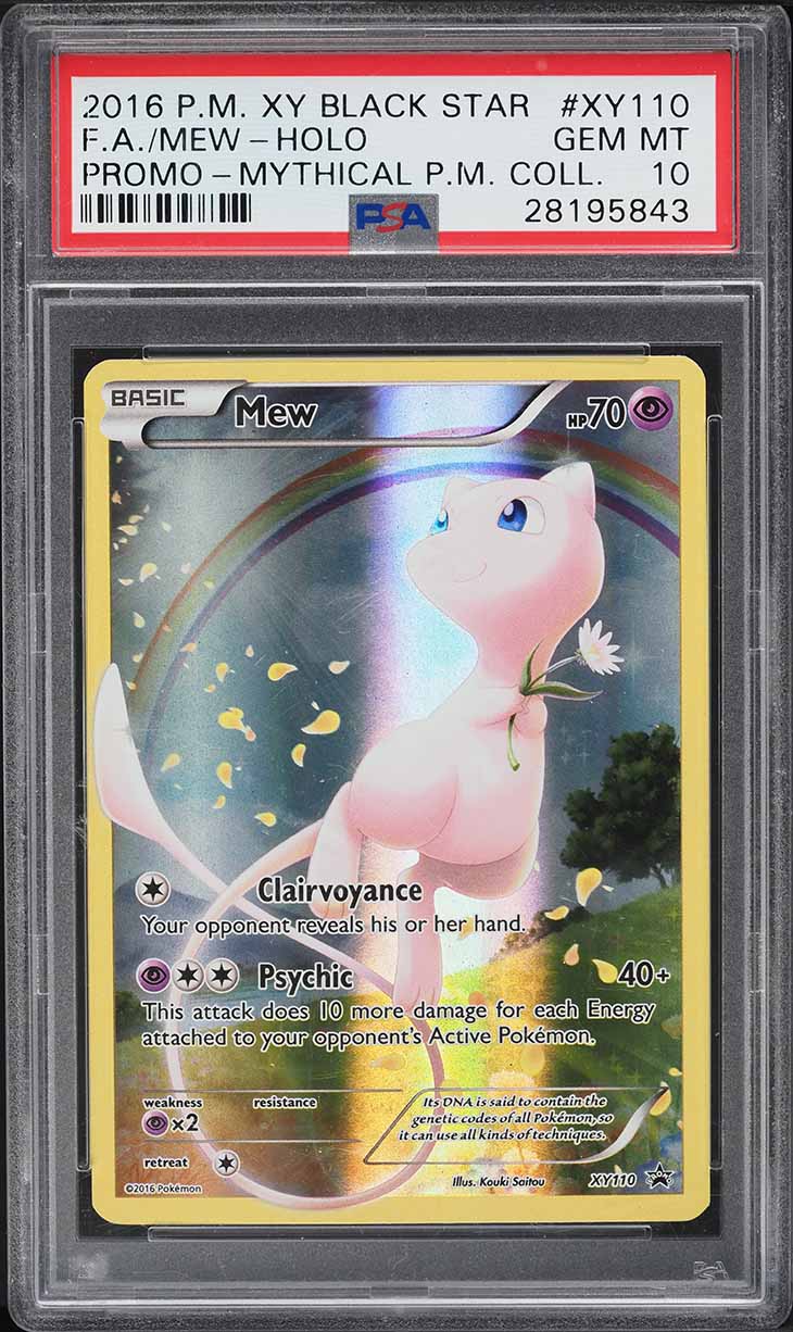 2016 Pokemon XY Black Star Promo Mythical Full Art Mew #XY110 PSA