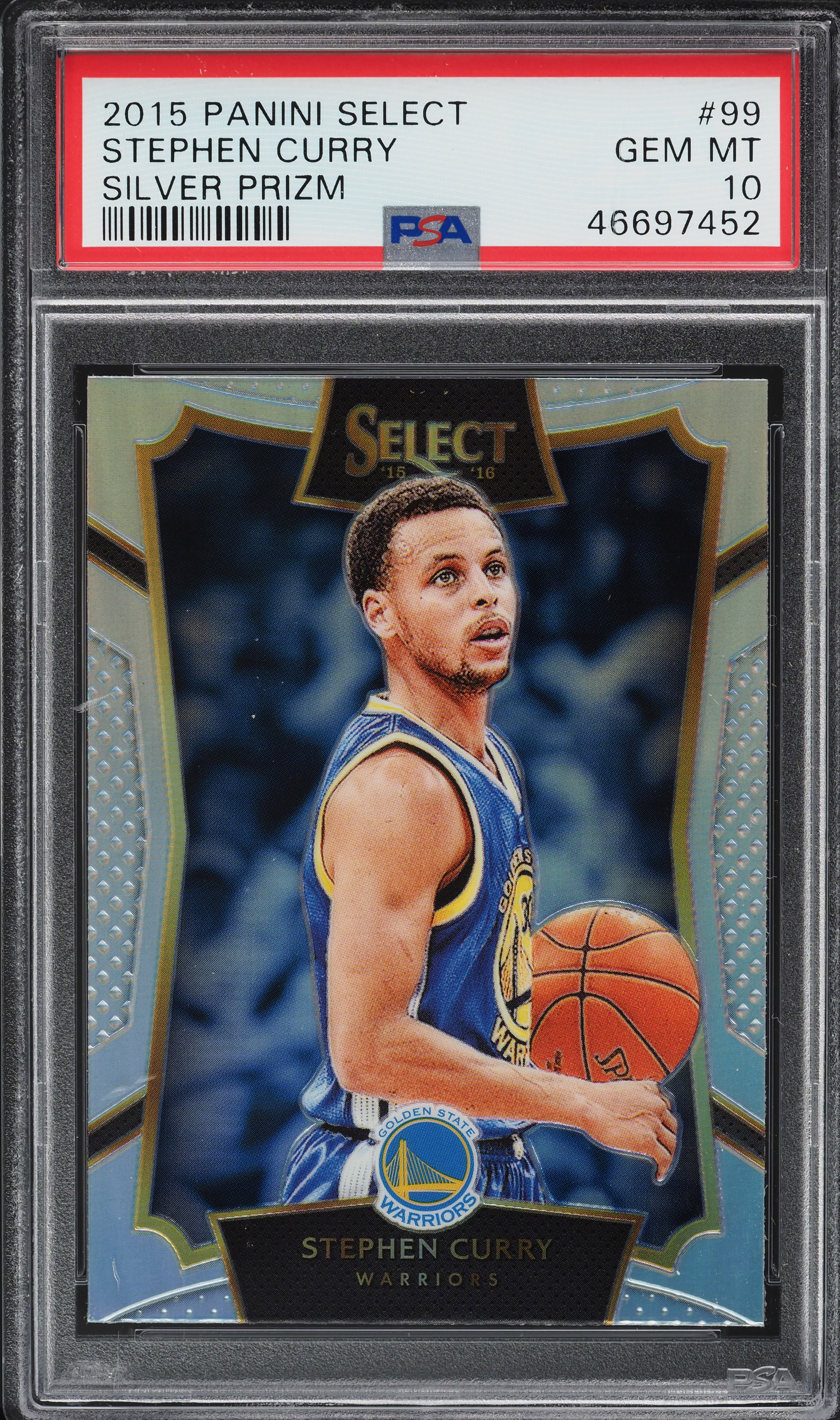 2015 Select Silver Prizm Stephen Curry #99 PSA 10 GEM MINT on