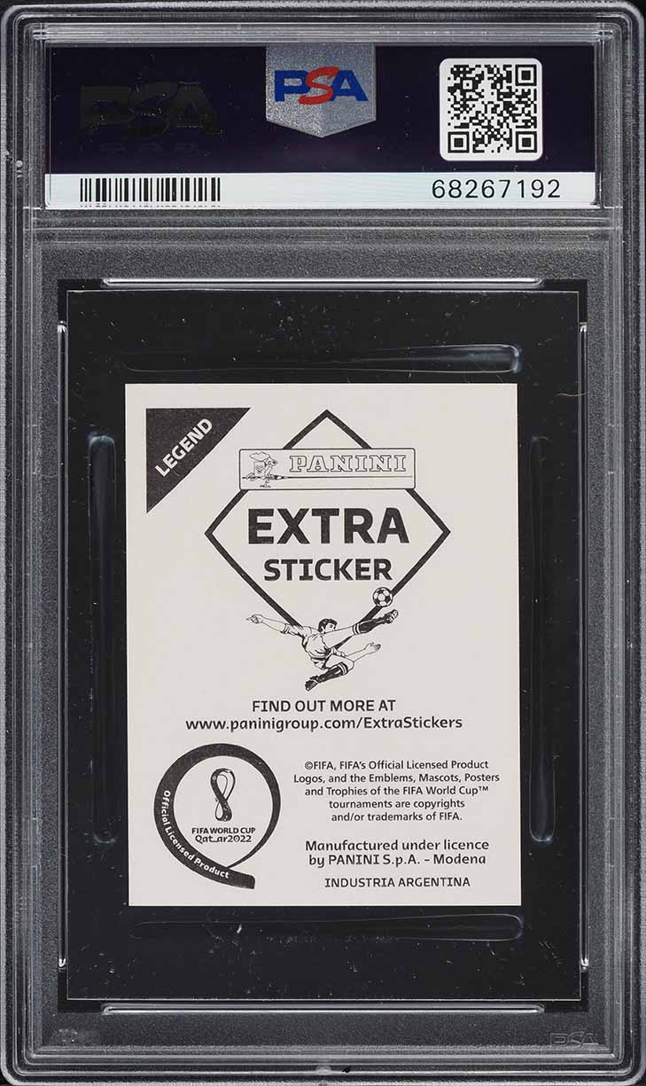 2022 Panini FIFA World Cup Extra Stickers Legends Gold Cristiano Ronaldo PSA 9