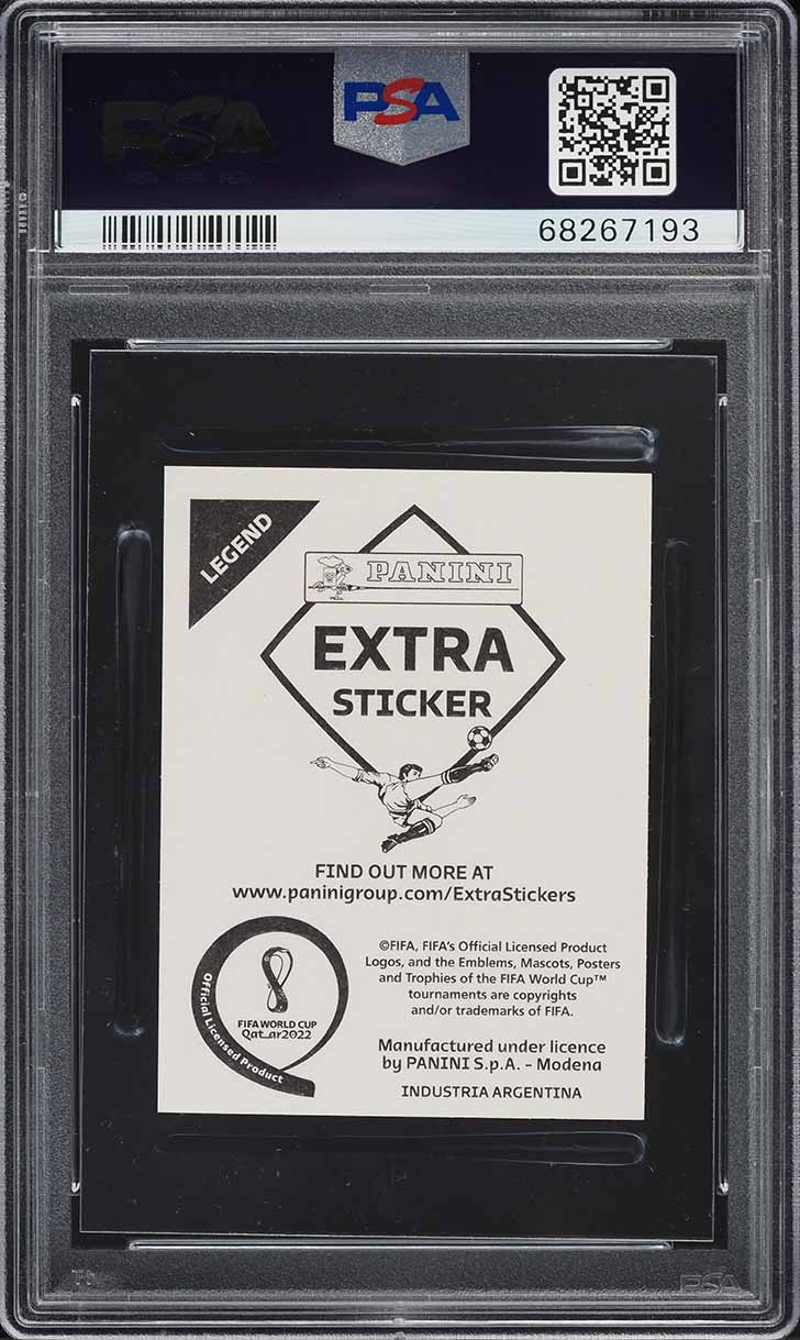 2022 Panini FIFA World Cup Extra Stickers Legends Gold Cristiano Ronaldo PSA 9