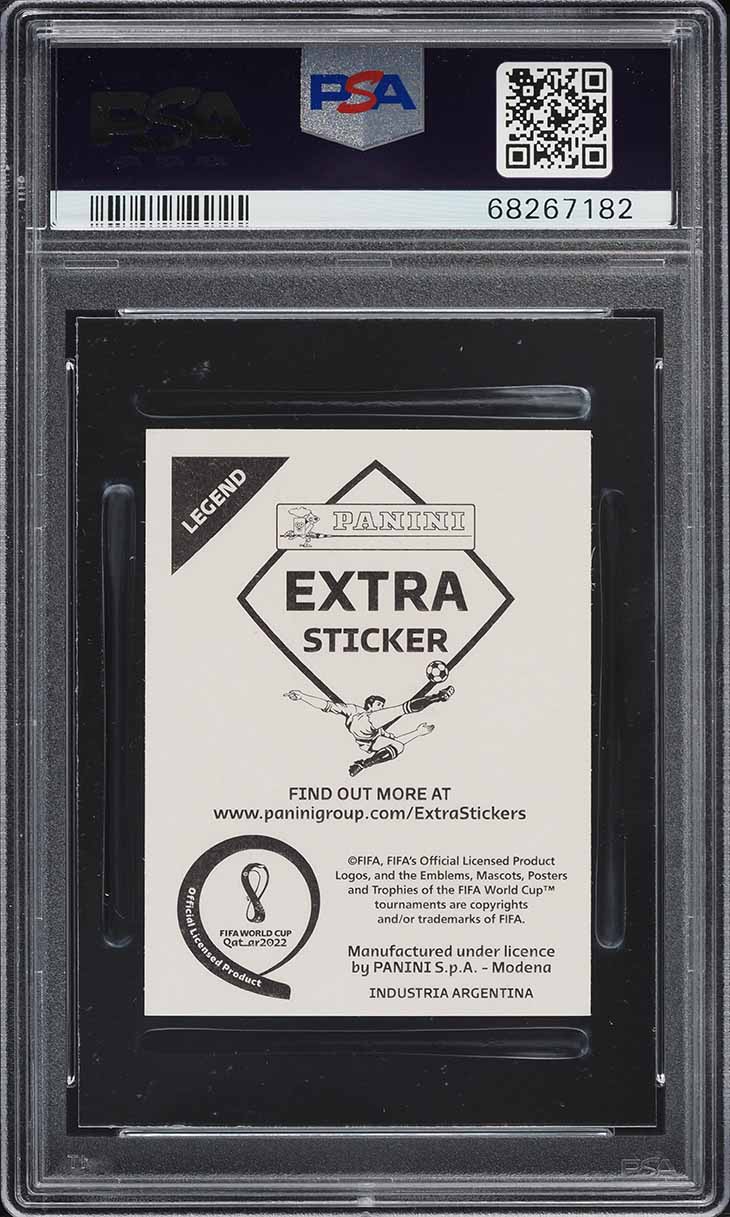 2022 Panini FIFA World Cup Extra Stickers Legends Gold Lionel Messi PSA 8 NM-MT