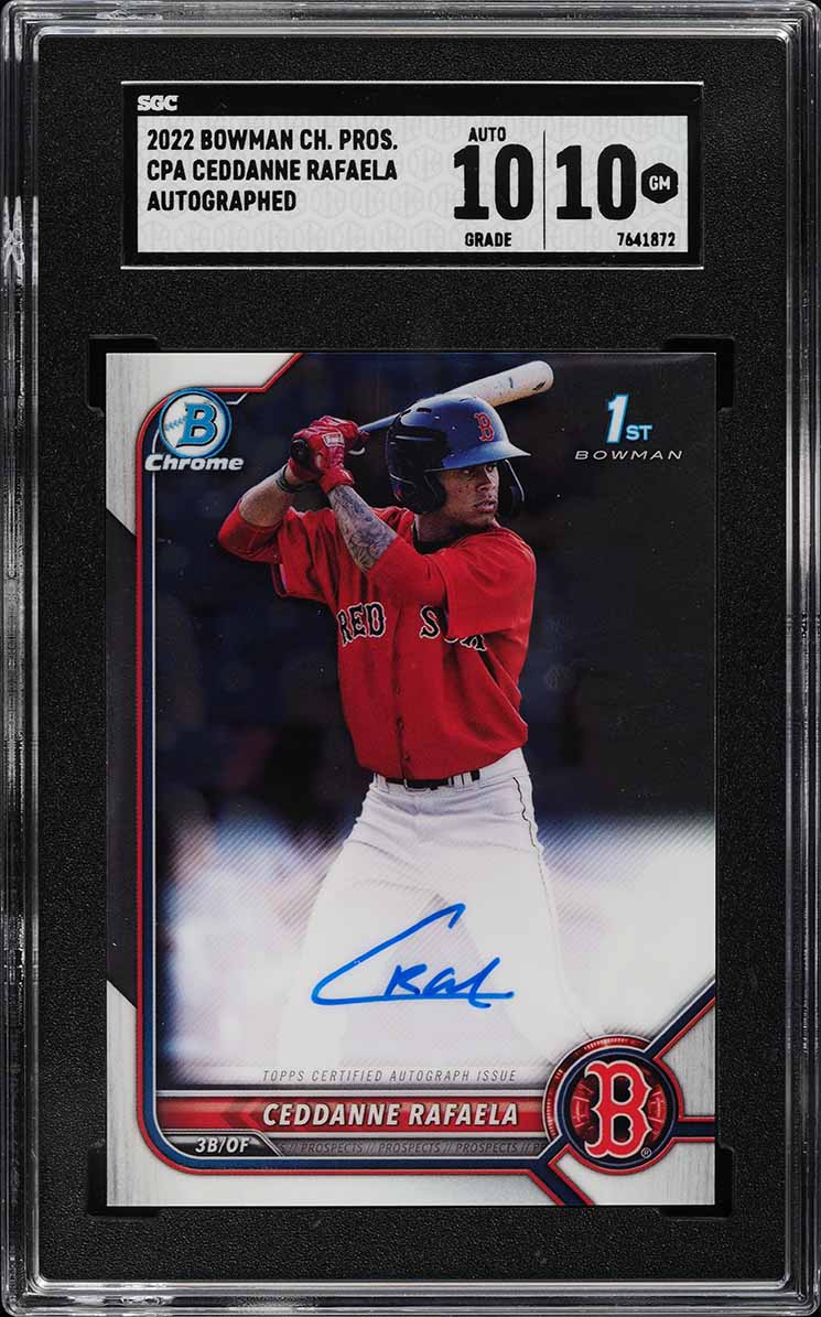 2022 Bowman Chrome Prospects Ceddanne Rafaela ROOKIE AUTO #CPA-CRL SGC 10 GEM