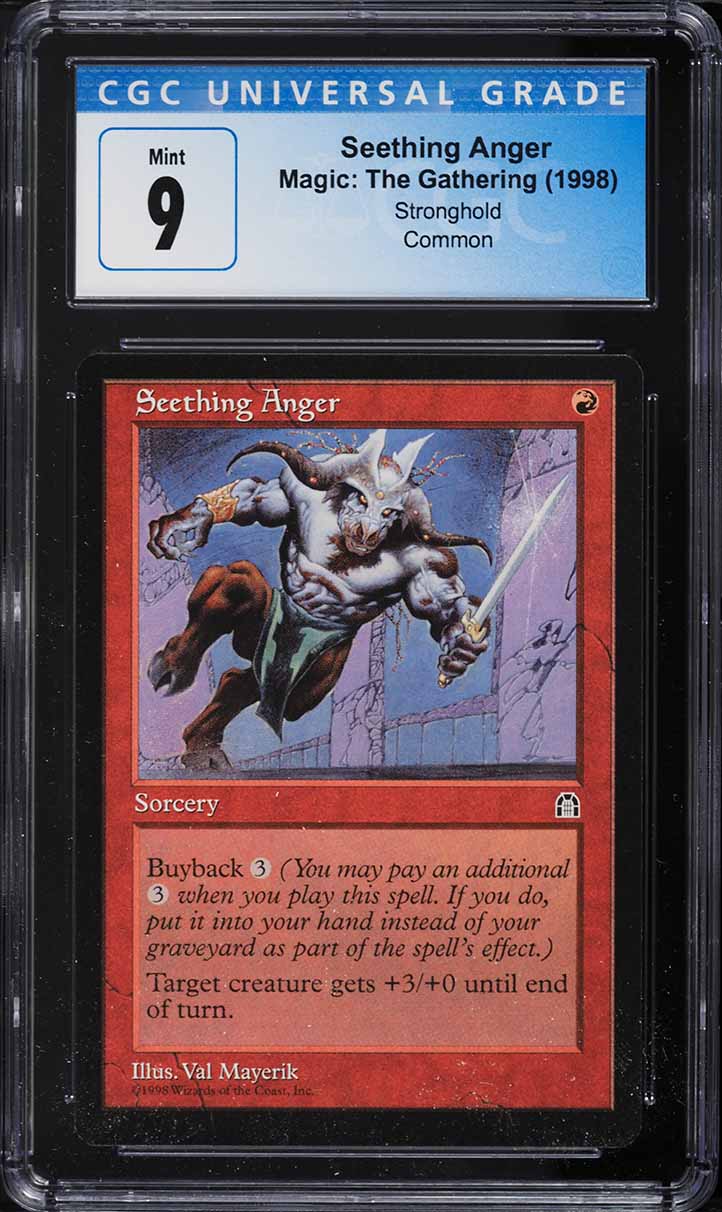 1998 Magic The Gathering MTG Stronghold Seething Anger CGC 9 MINT