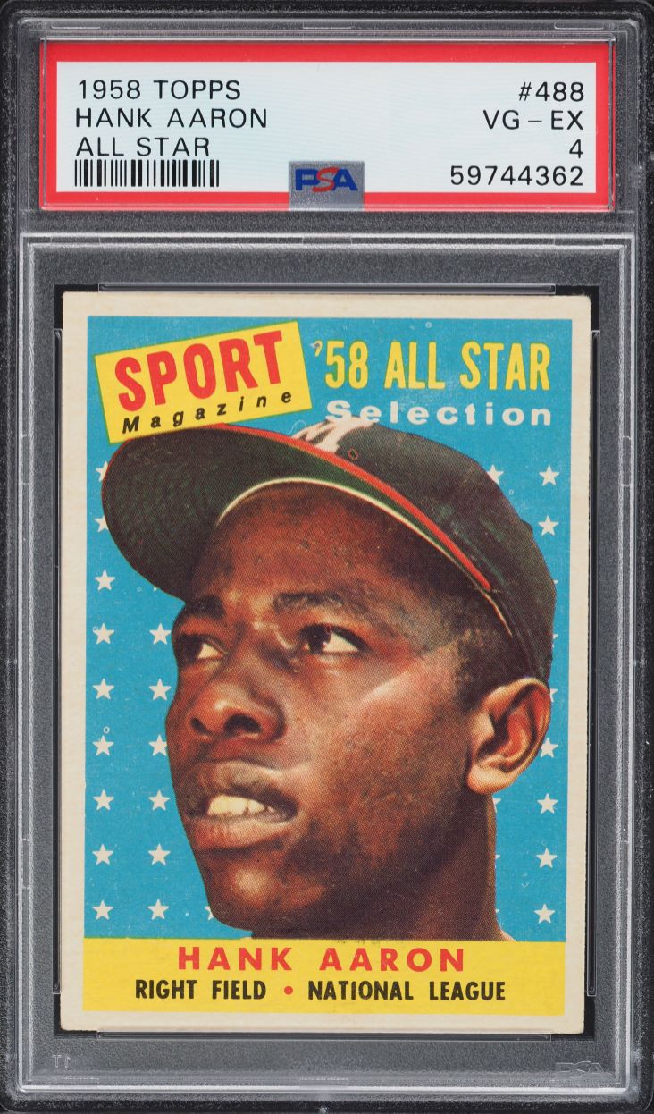 1958 Topps Hank Aaron ALL-STAR #488 PSA 4 VGEX