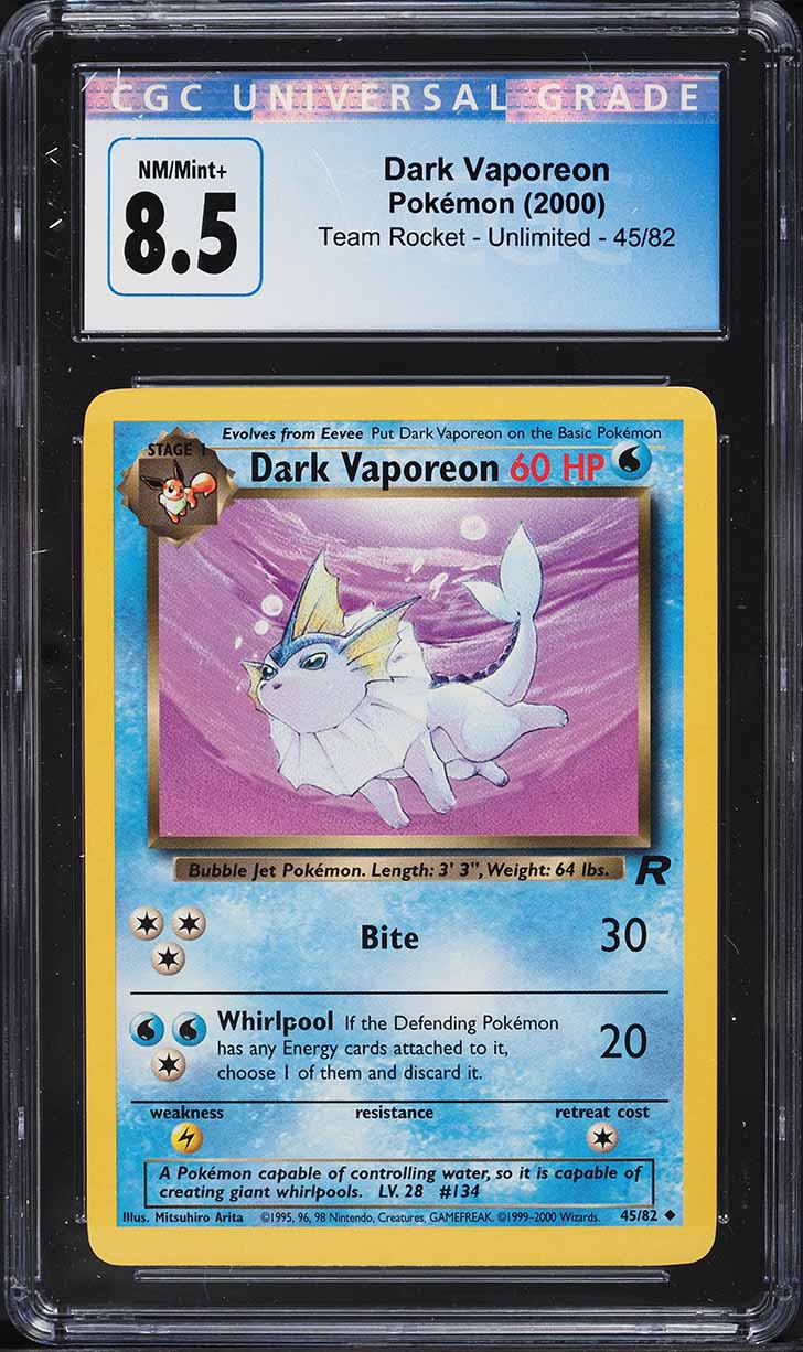 2002 Pokemon Legendary Collection Holo Dark Vaporeon #9 CGC 9 MINT on  Fanatics Collect