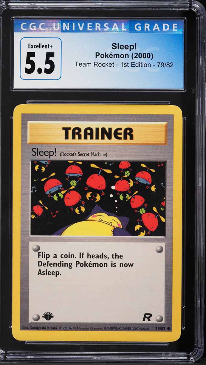 2000 Pokemon Team Rocket 1st Edition Sleep! #79 CGC 5.5 EX+