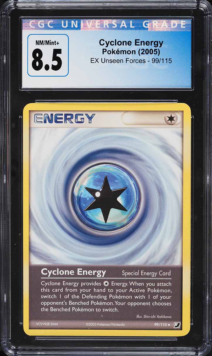 2005 Pokemon EX Unseen Forces Cyclone Energy #99 CGC 8.5 NM-MT+