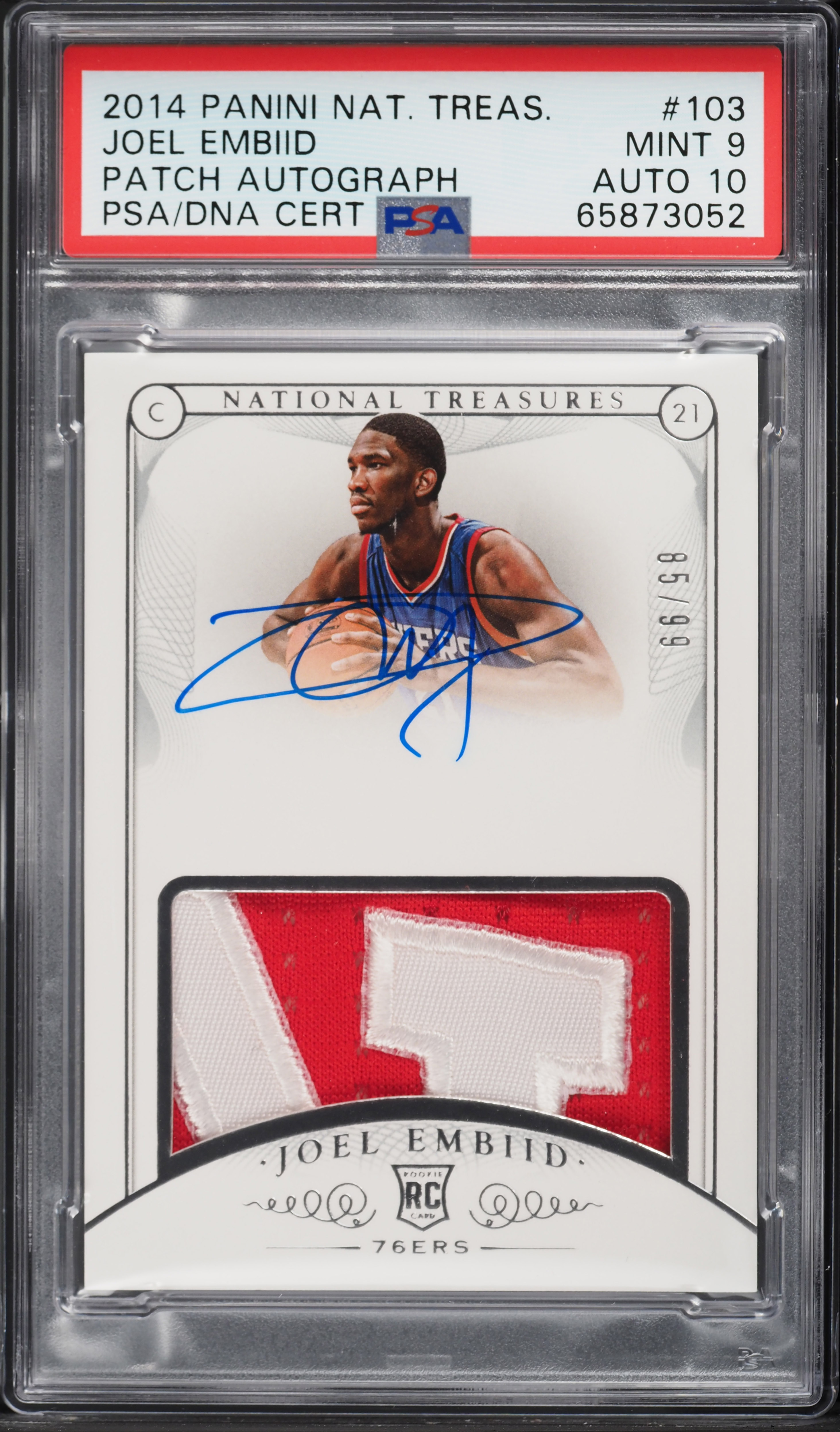 2014 National Treasures Joel Embiid ROOKIE PATCH AUTO DNA 10 /99