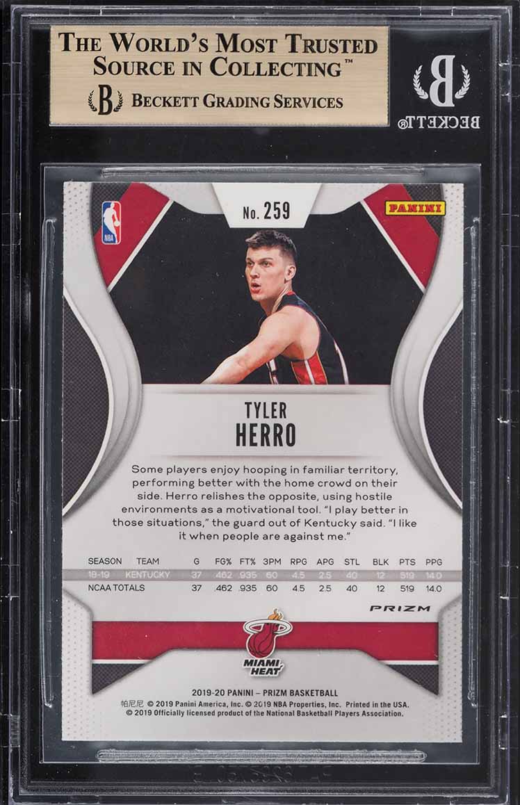 2019 Panini Prizm Silver Tyler Herro ROOKIE #259 BGS 9.5 GEM MINT
