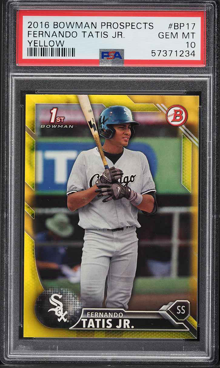 2016 Bowman Prospects Yellow Fernando Tatis Jr. ROOKIE #BP17 PSA 10 GEM MINT