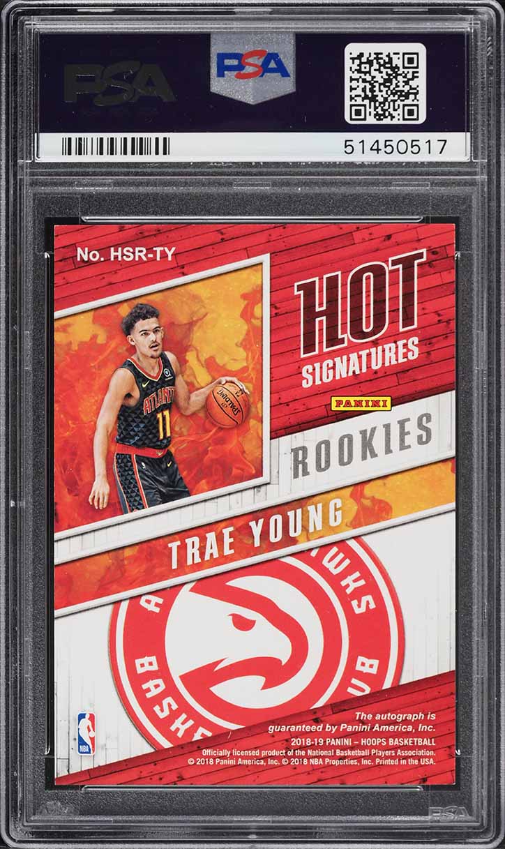2018 Hoops Hot Signatures Trae Young ROOKIE AUTO DNA 10 #HSR-TY PSA 9 MINT