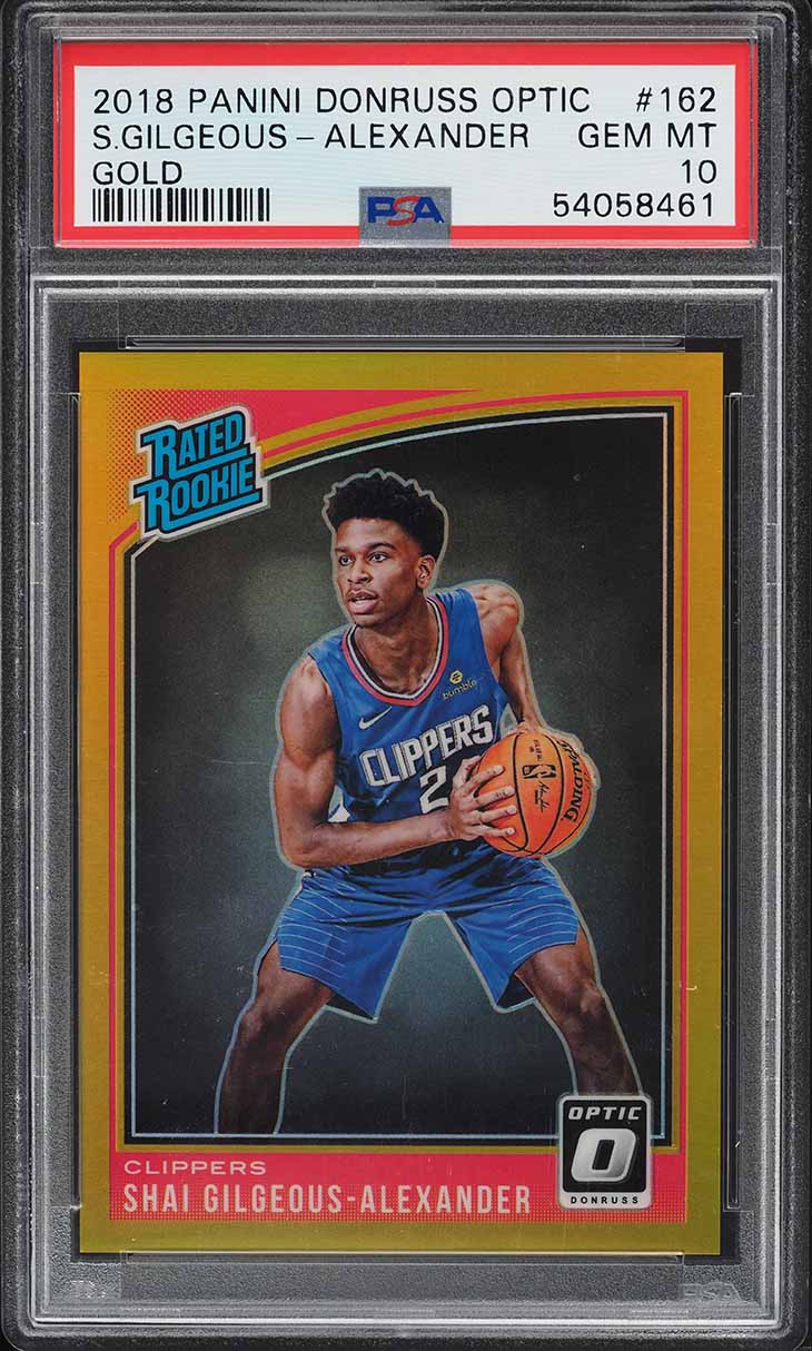 2018 Donruss Optic Gold Shai Gilgeous-Alexander ROOKIE /10 #162 PSA 10 GEM MINT