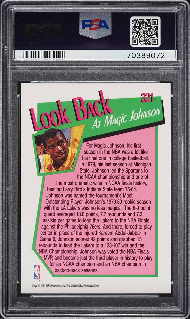 1991 Hoops Magic Johnson #321 PSA 6 EXMT
