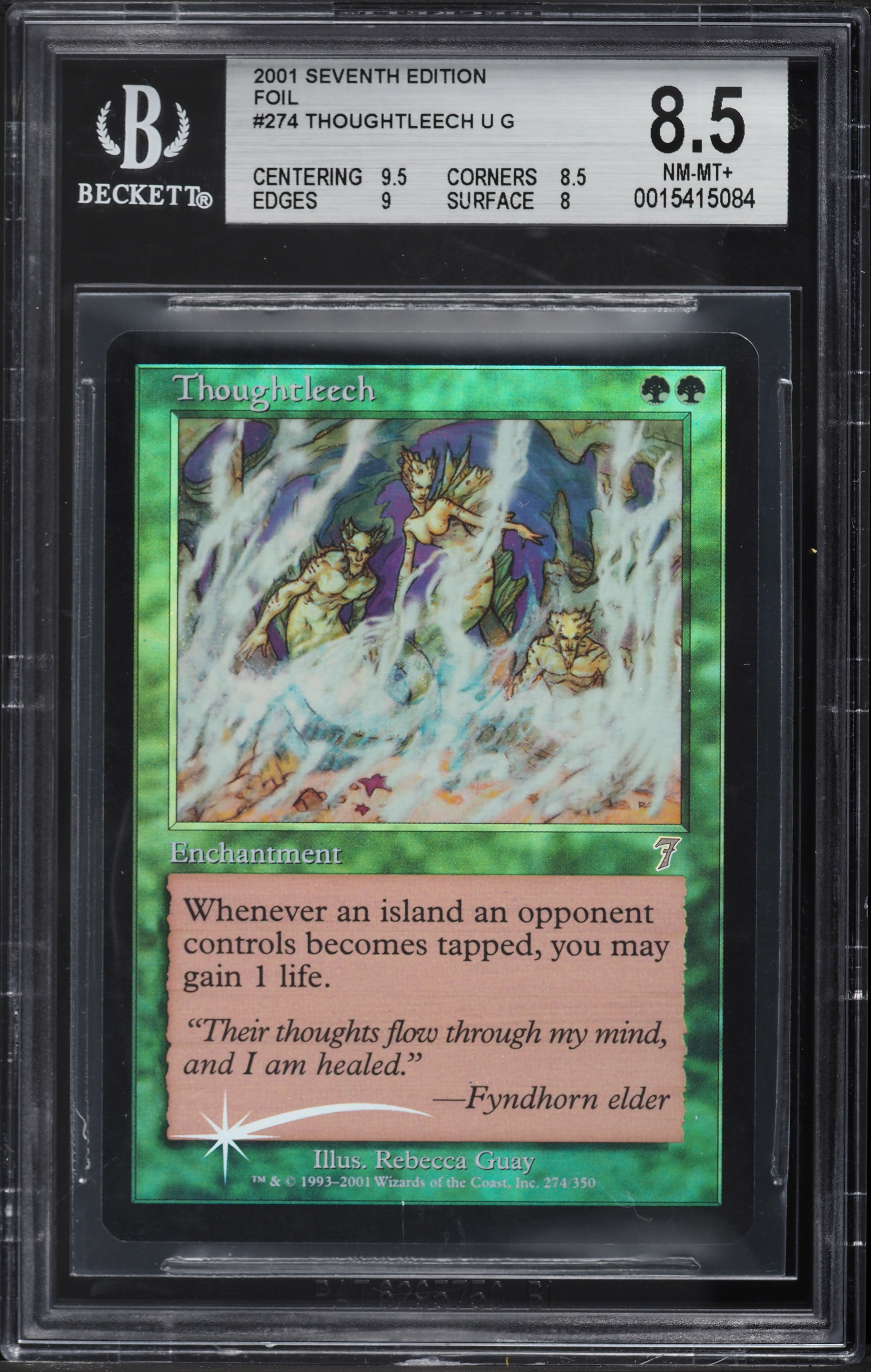 2001 Magic The Gathering MTG Seventh Edition Foil Thoughtleech