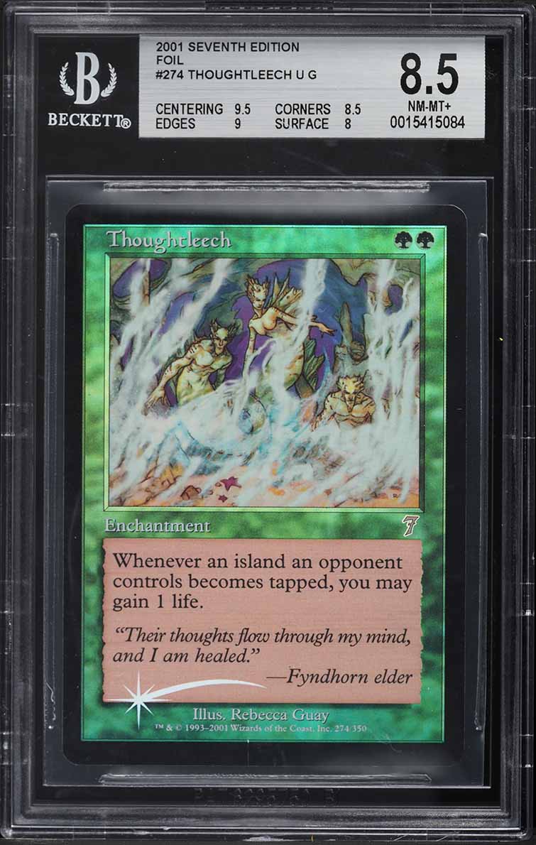 2001 Magic The Gathering MTG Seventh Edition Foil Thoughtleech
