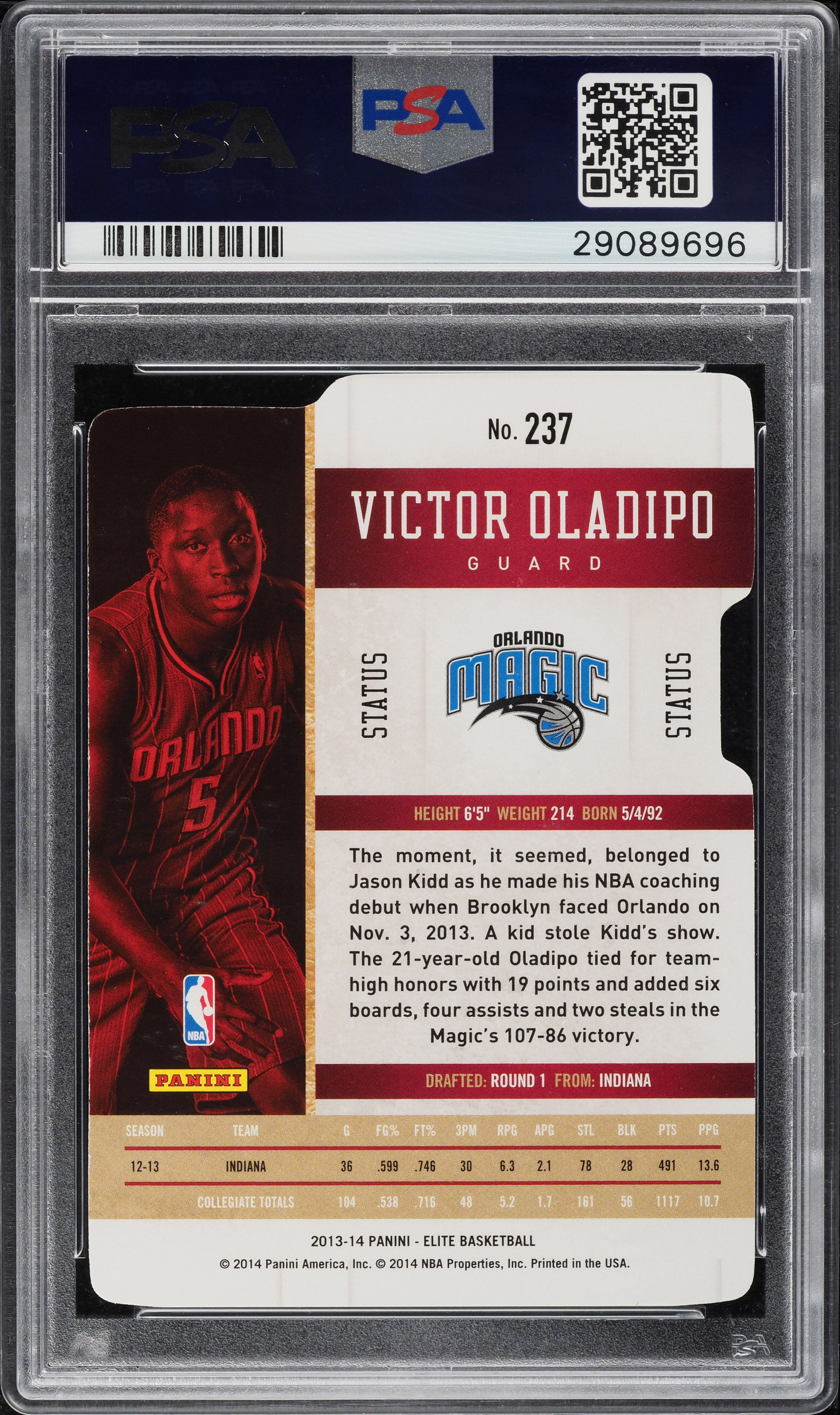 PANINI COURT KINGS VICTOR OLADIPOジャージ3色 2013 Panini Elite Gold Status Victor Oladipo ROOKIE /24 #237 PSA 9