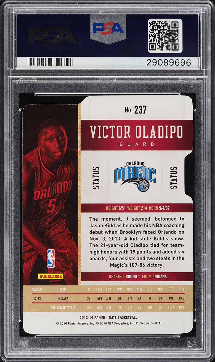 2013 Panini Elite Gold Status Victor Oladipo ROOKIE /24 #237 PSA 9