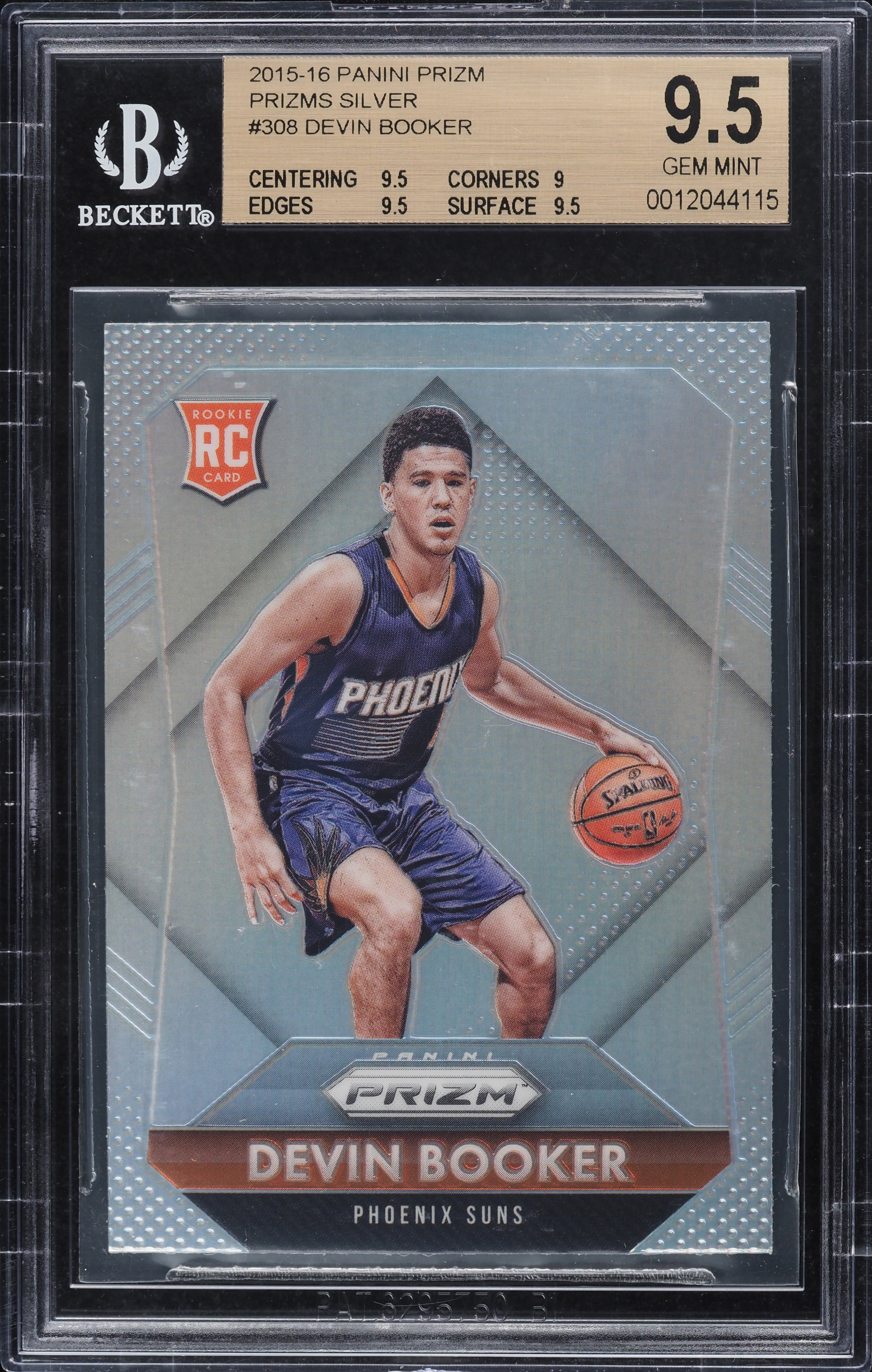 2015 Panini Prizm Silver Devin Booker ROOKIE #308 BGS 9.5 GEM MINT