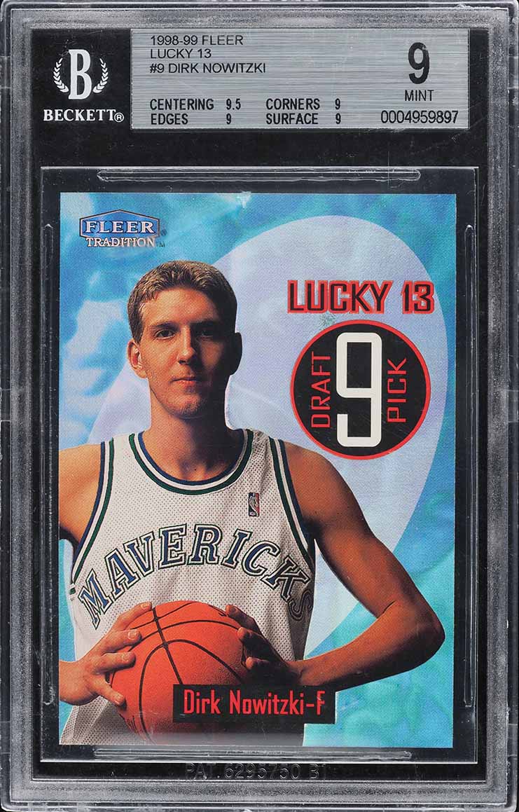 1998 Fleer Lucky 13 Dirk Nowitzki ROOKIE #9 BGS 9 MINT