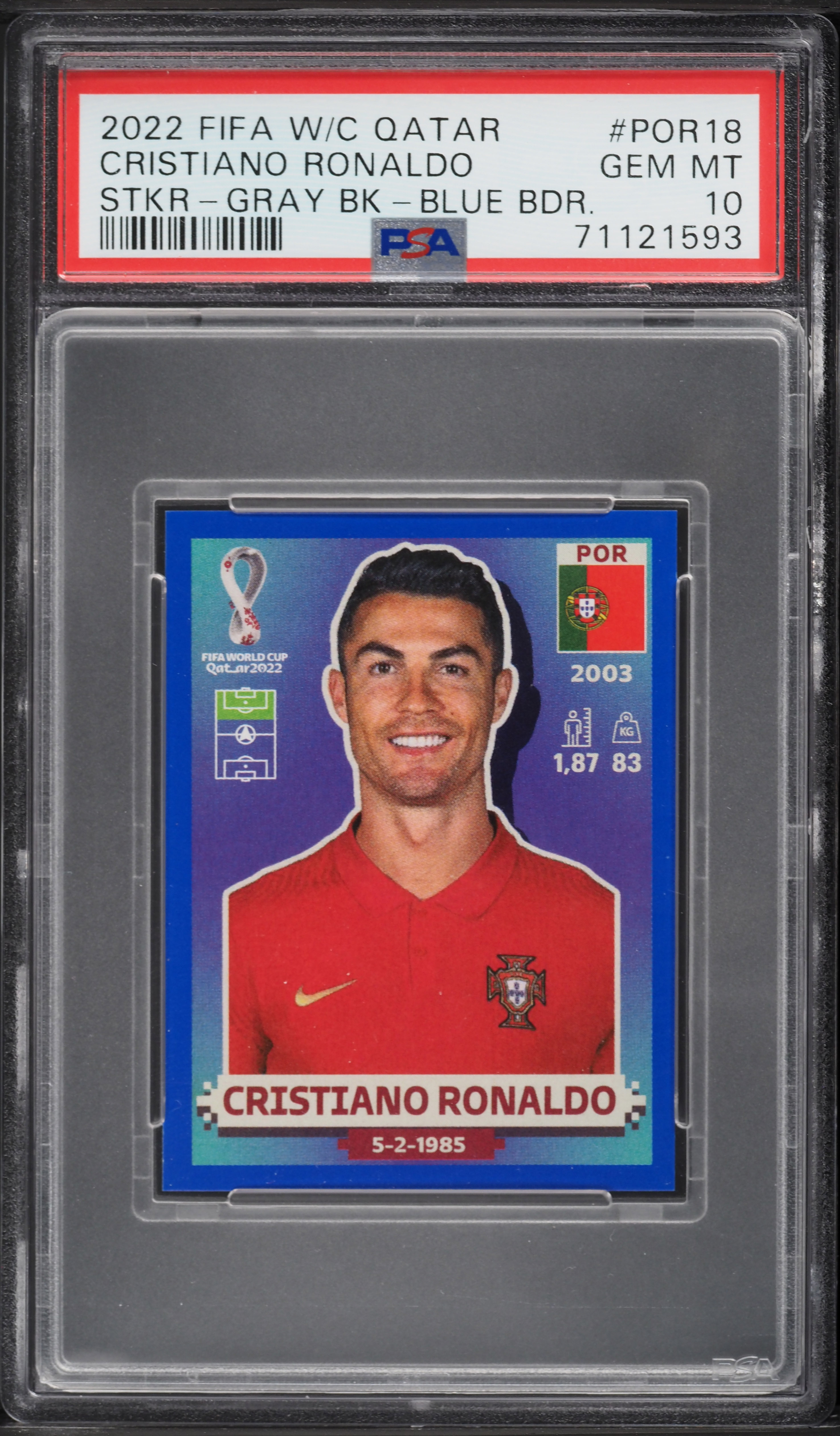 2022 Panini FIFA World Cup Stickers Blue Border Cristiano Ronaldo