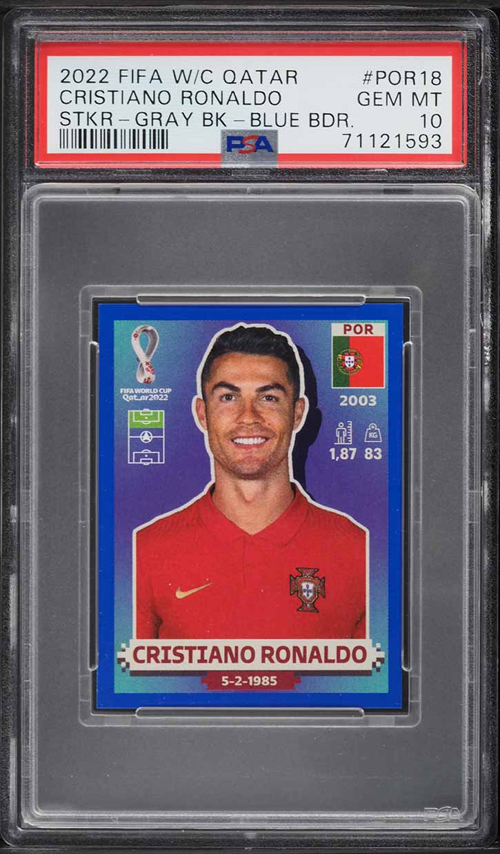 2022 Panini FIFA World Cup Stickers Blue Border Cristiano Ronaldo