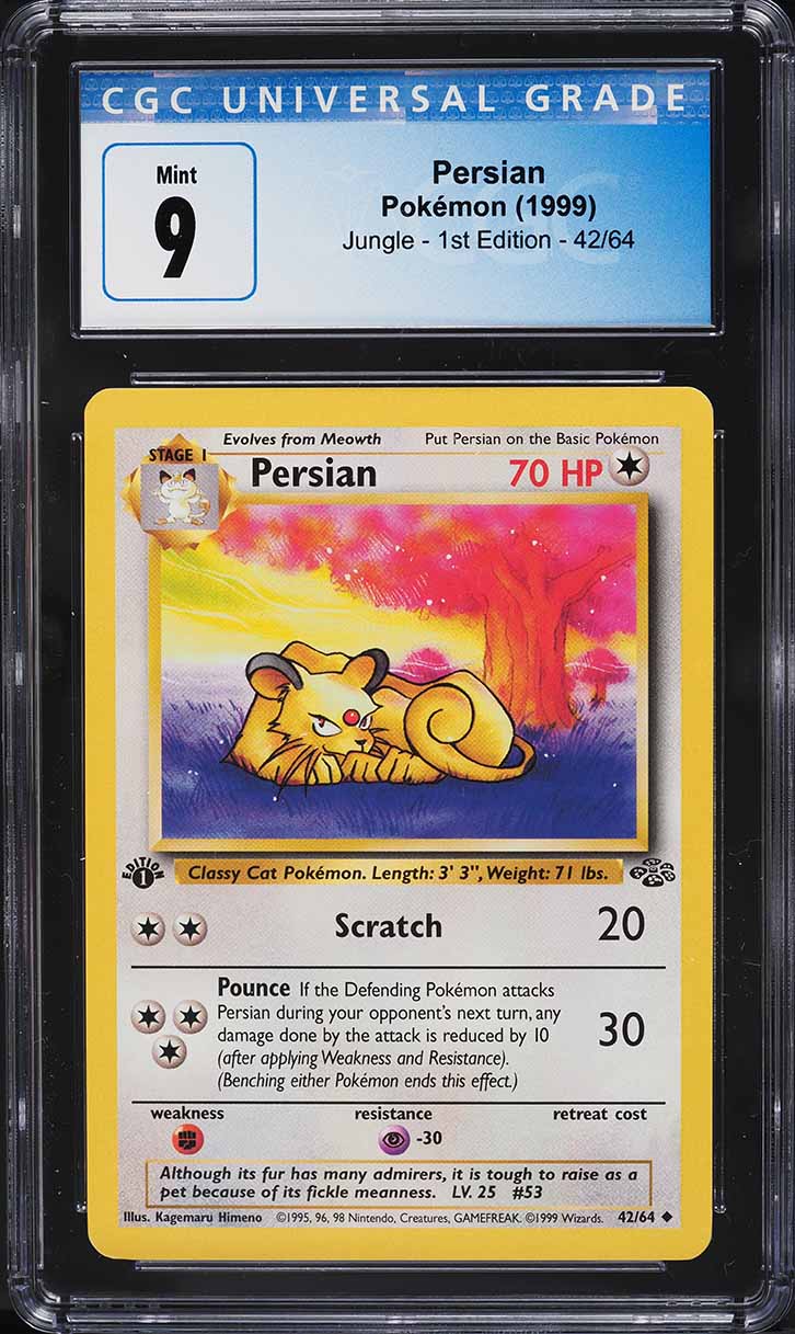 1999 Pokemon Jungle 1st Edition Persian #42 CGC 9 MINT