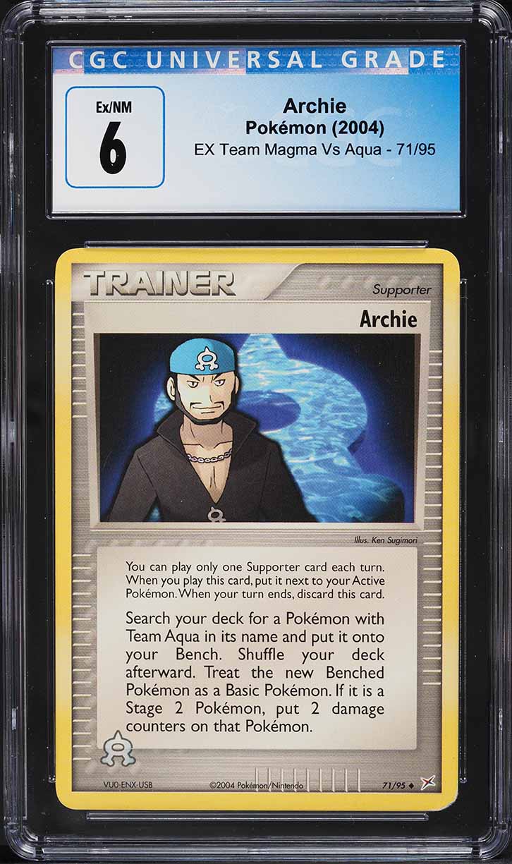 2004 Pokemon EX Team Magma Vs Aqua Archie #71 CGC 6 EXMT