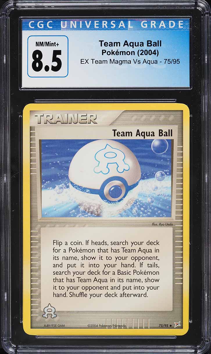 2004 Pokemon EX Team Magma Vs Aqua Team Aqua Ball #75 CGC 8.5 NM-MT+