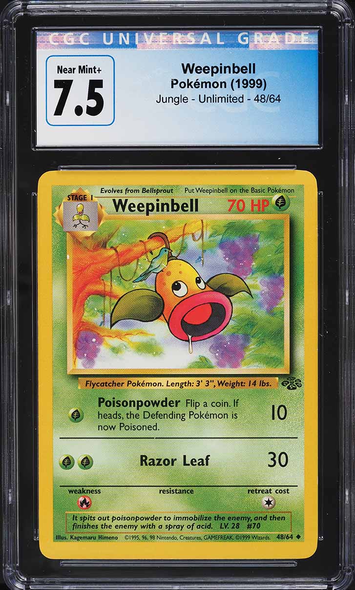 1995 Pokemon Japanese Alpha Prototype Mounted On Card Weepinbell #70 CGC 10  GEM on Fanatics Collect