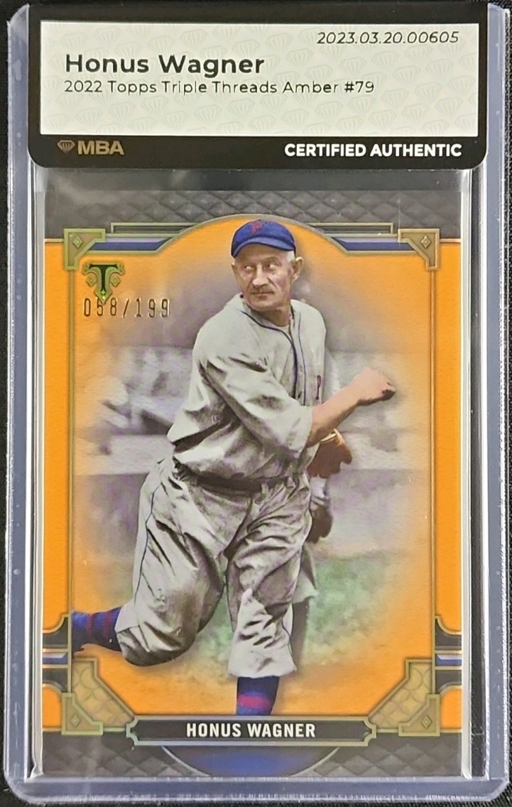 2022 Topps Triple Threads Amber Honus Wagner /199 #79 MBA AUTH