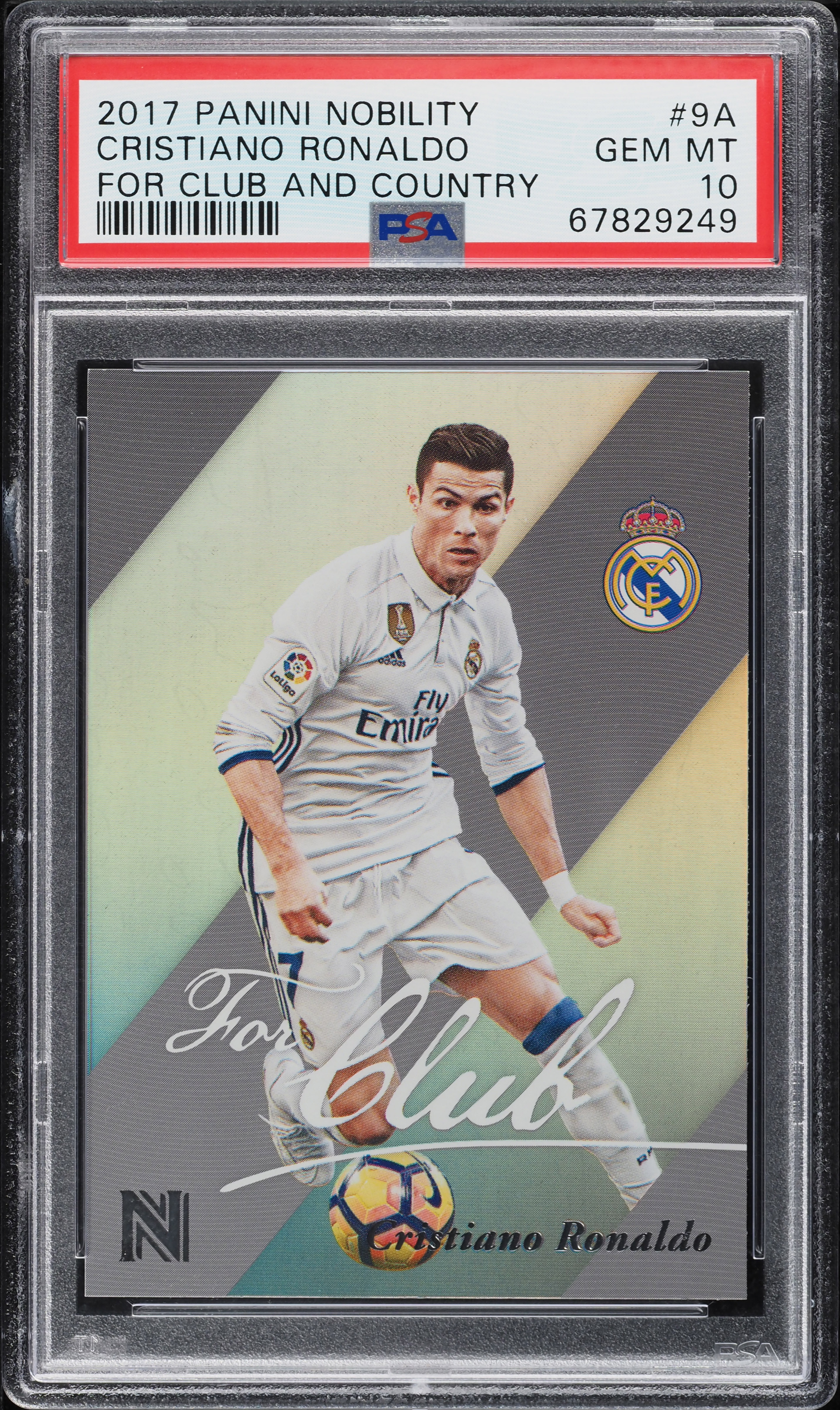 2017 Panini Nobility For Club & Country Cristiano Ronaldo #9A PSA 