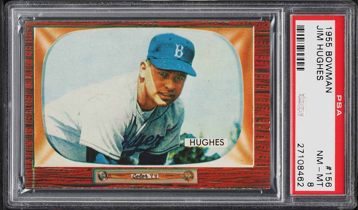 1955 Bowman Jim Hughes #156 PSA 8 NM-MT